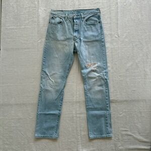 Levi's 501 150th Anniversary Jeans Distressed Floral Patch Womens Size W28 L30